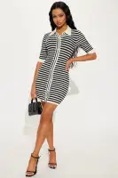 Amelia Striped Crochet Mini Dress