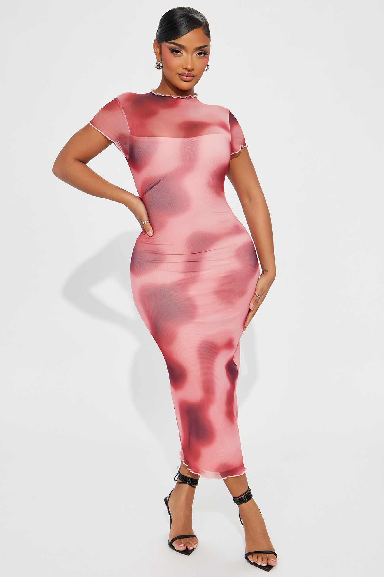 Alex Printed Mesh Maxi Dress