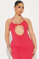 Abigail Snatched Maxi Dress(Raspberry,XS)