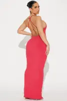 Abigail Snatched Maxi Dress(Raspberry,XS)