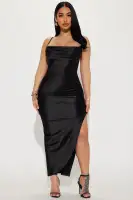 Andrea Satin Midi Dress