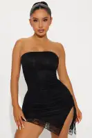 Aia Asymmetrical Lace Mini Dress