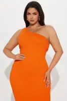 Abigal Textured Maxi Dress(Orange,XS)