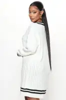 A Team Sweater Mini Dress(White,XS)