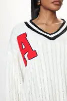 A Team Sweater Mini Dress(White,XS)