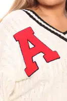 A Team Sweater Mini Dress(White,XS)