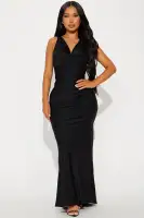 Adele Cowl Back Satin Gown