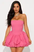 A Night in Paris Bubble Mini Dress(Fuchsia,regular,XS)