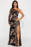 All Nighter Long Sleeve Sequin Gown