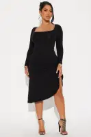 A Simple Life Ribbed Midi Dress