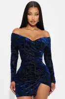 Abigail Mesh Mini Dress(Navy,XS)