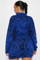 Abigail Sweater Mini Dress(Royal/combo,XS)