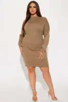 Abby Sweater Mini Dress(Brown/combo,XS)