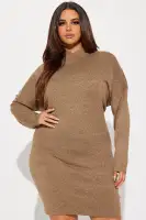 Abby Sweater Mini Dress(Brown/combo,XS)