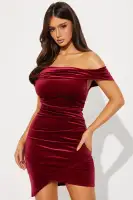 Abbey Mini Dress(Burgundy,XS)