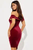 Abbey Mini Dress(Burgundy,XS)