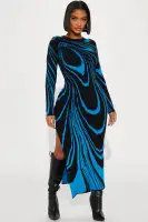 Amara Abstract Sweater Maxi Dress