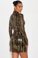 A New Wave Sequin Mini Dress(Black,XS)