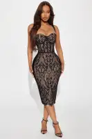 Act Up Lace Bandage Midi Dress