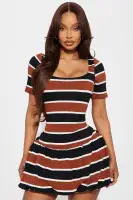 Ace Striped Bubble Mini Dress