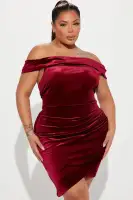 Abbey Mini Dress(Burgundy,XS)