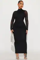 All That Glimmer Mesh Maxi Dress