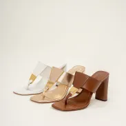 Salma Metallic Leather Sandal(5,Gold)
