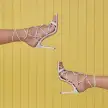 Kallie Nappa Leather Sandal(5,White)