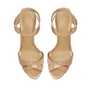 Hilda Patent Leather Sandal(5,Light Beige)