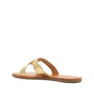 Rita Metallic Leather Sandal(5,Gold)