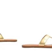 Rita Metallic Leather Sandal(5,Gold)
