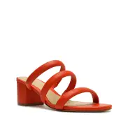 Olly Mid Block Nappa Leather Sandal(5,Bright Orange)