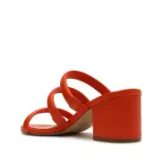 Olly Mid Block Nappa Leather Sandal(5,Bright Orange)