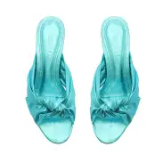 Mindy Mid Block Metallic Leather Sandal(5,Turquoise)
