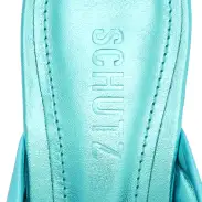 Mindy Mid Block Metallic Leather Sandal(5,Turquoise)