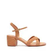 Karima Block Atanado Leather Sandal(5,Honey Peach)