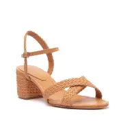 Karima Block Atanado Leather Sandal(5,Honey Peach)