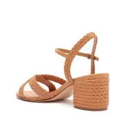Karima Block Atanado Leather Sandal(5,Honey Peach)