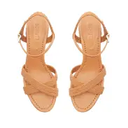 Karima Block Atanado Leather Sandal(5,Honey Peach)
