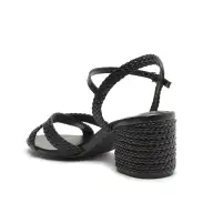 Karima Block Atanado Leather Sandal(5,Black)