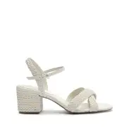 Karima Block Atanado Leather Sandal(5,Pearl)