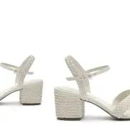 Karima Block Atanado Leather Sandal(5,Pearl)