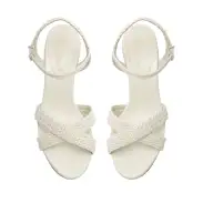 Karima Block Atanado Leather Sandal(5,Pearl)
