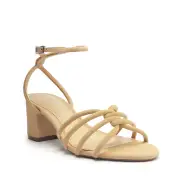 Rachel Block Leather Sandal(5,Light Beige)