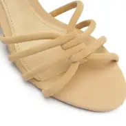 Rachel Block Leather Sandal(5,Light Beige)