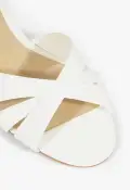 Keefa Mid Block Leather Sandal(5,White)