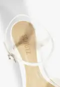 Keefa Mid Block Leather Sandal(5,White)