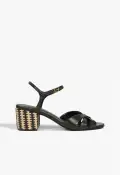 Keefa Mid Block Sandal(5,Black)