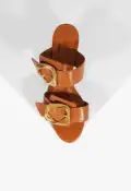 Olga Leather Sandal(5,Brown)