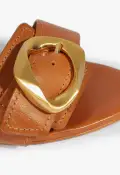 Olga Leather Sandal(5,Brown)